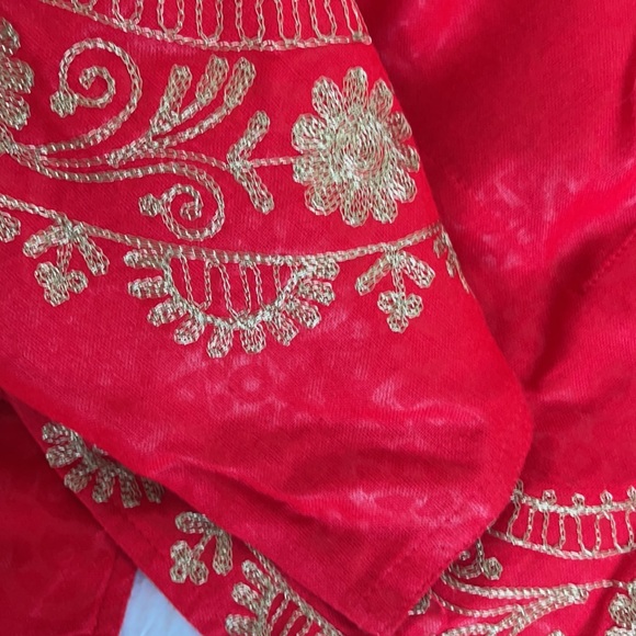 Red embroidered kimono - Picture 7 of 8